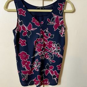 Navy and pink tank blouse from Express. Size small.